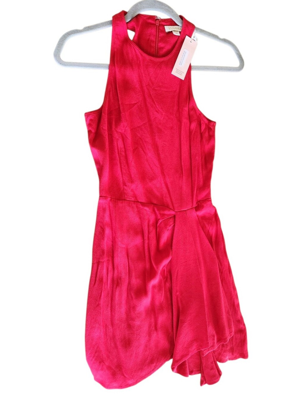 Yumi Kim Melanie Mini Party I Dress Cherry Red Sleeveless Front Wrap Sash XS NWT